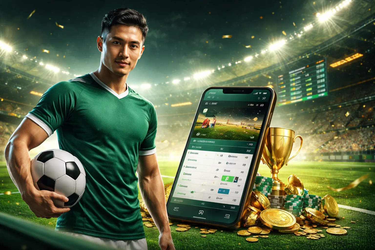 Banner quảng cáo Vin99 với các trò cá cược thể thao và casino trực tuyến, màu xanh lá và trắng